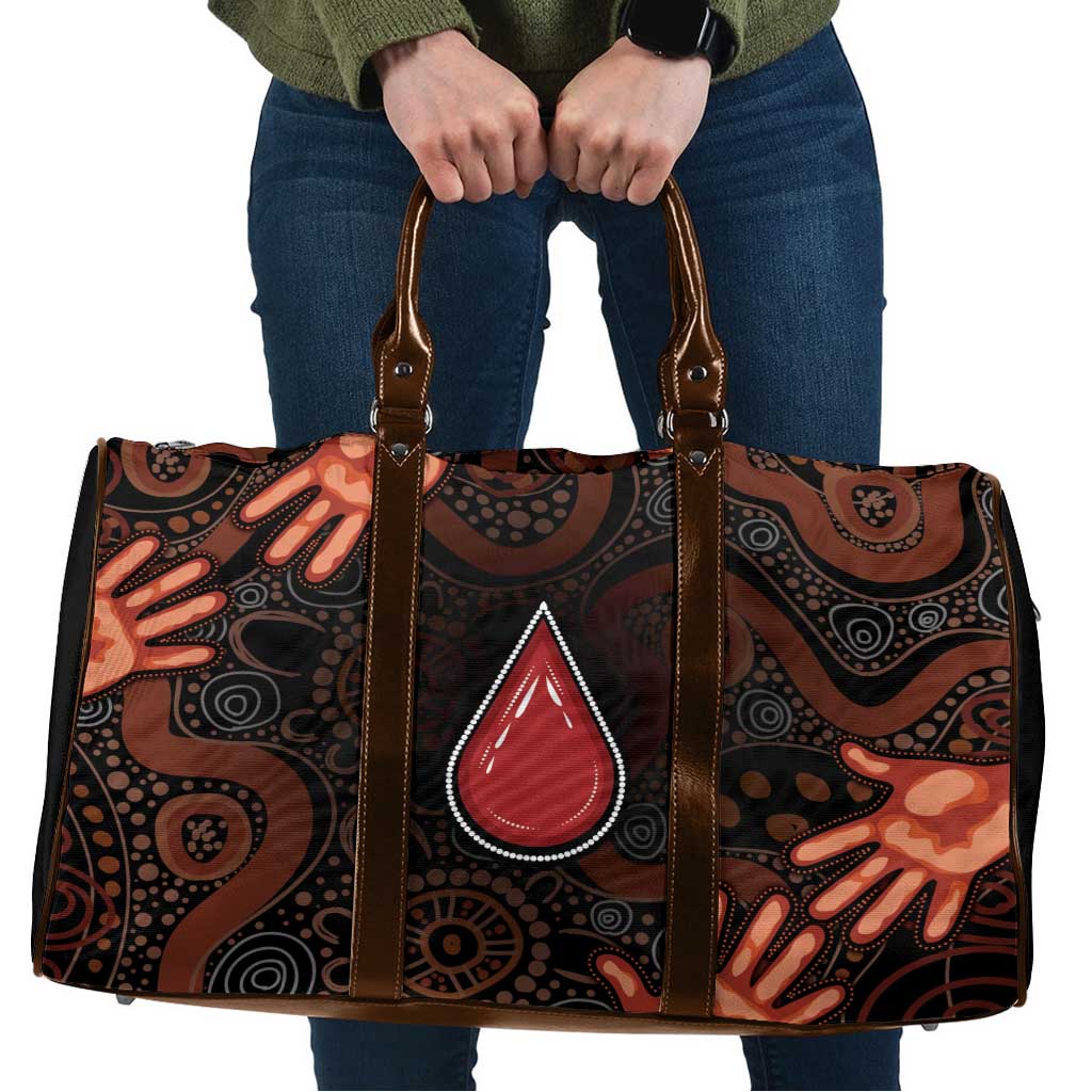 Australia Indigenous Leukemia Awareness Travel Bag Aboriginal Dot Arts - Aussie Hoodie