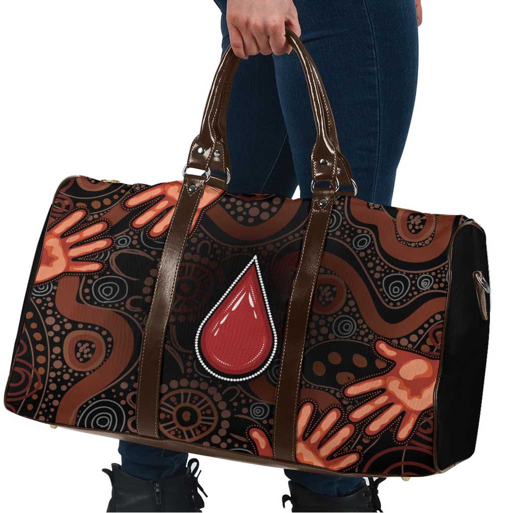 Australia Indigenous Leukemia Awareness Travel Bag Aboriginal Dot Arts - Aussie Hoodie