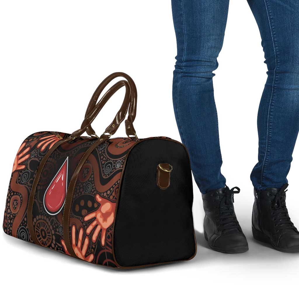 Australia Indigenous Leukemia Awareness Travel Bag Aboriginal Dot Arts - Aussie Hoodie