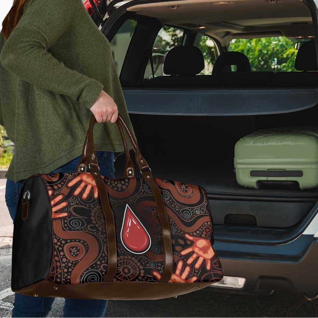 Australia Indigenous Leukemia Awareness Travel Bag Aboriginal Dot Arts - Aussie Hoodie