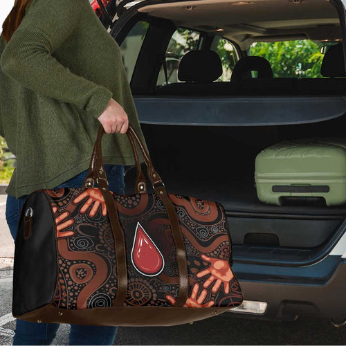 Australia Indigenous Leukemia Awareness Travel Bag Aboriginal Dot Arts - Aussie Hoodie