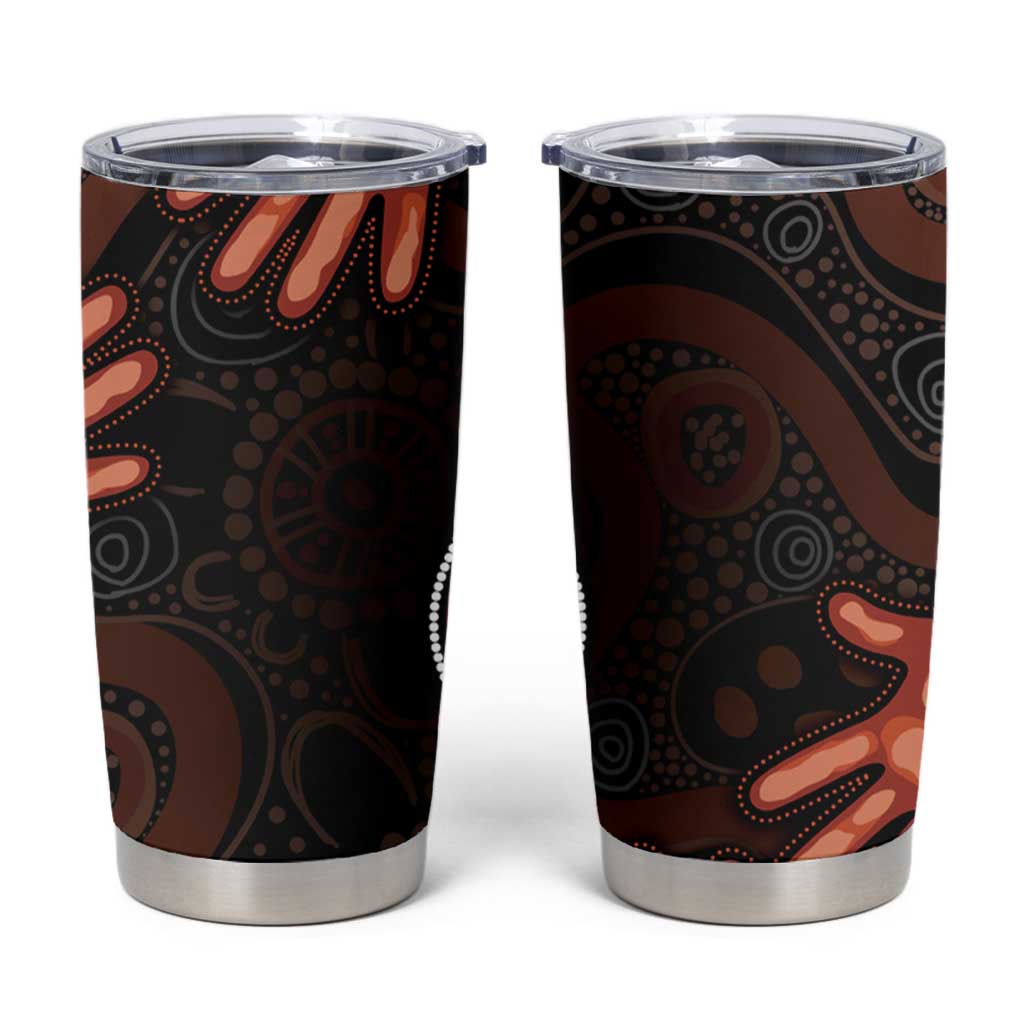 Australia Indigenous Leukemia Awareness Tumbler Cup Aboriginal Dot Arts - Aussie Hoodie