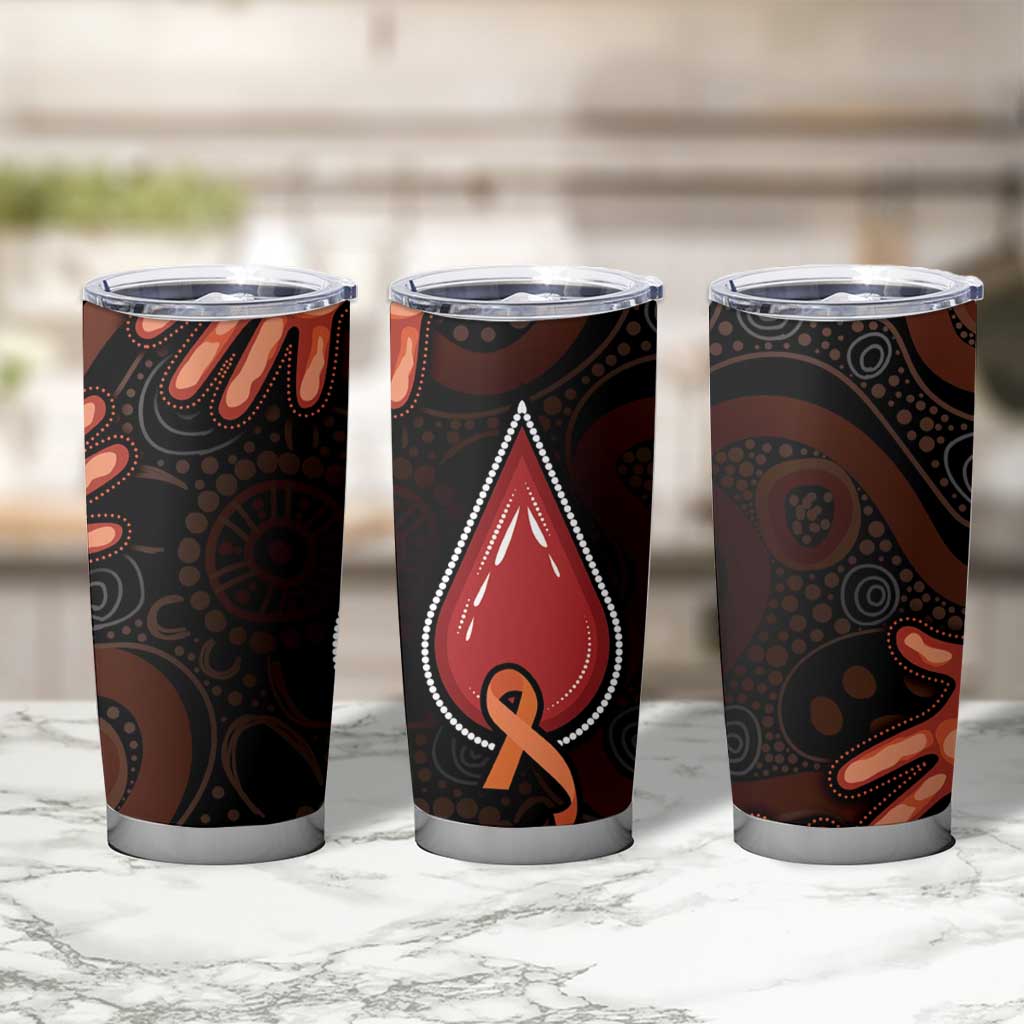 Australia Indigenous Leukemia Awareness Tumbler Cup Aboriginal Dot Arts - Aussie Hoodie