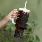 Australia Indigenous Leukemia Awareness Tumbler With Handle Aboriginal Dot Arts - Aussie Hoodie