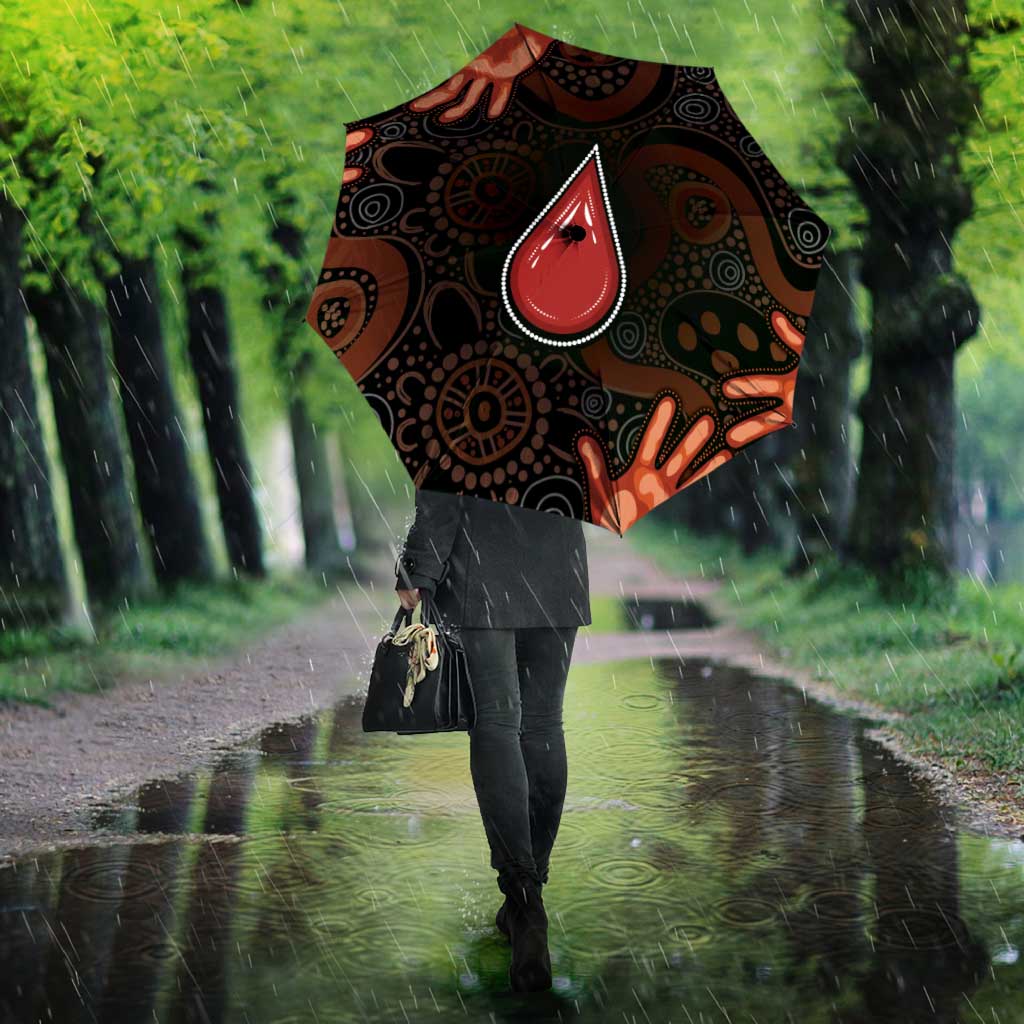 Australia Indigenous Leukemia Awareness Umbrella Aboriginal Dot Arts - Aussie Hoodie