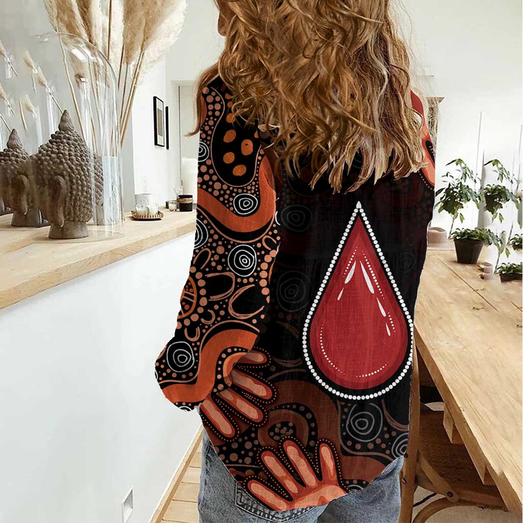 Australia Indigenous Leukemia Awareness Women Casual Shirt Aboriginal Dot Arts - Aussie Hoodie