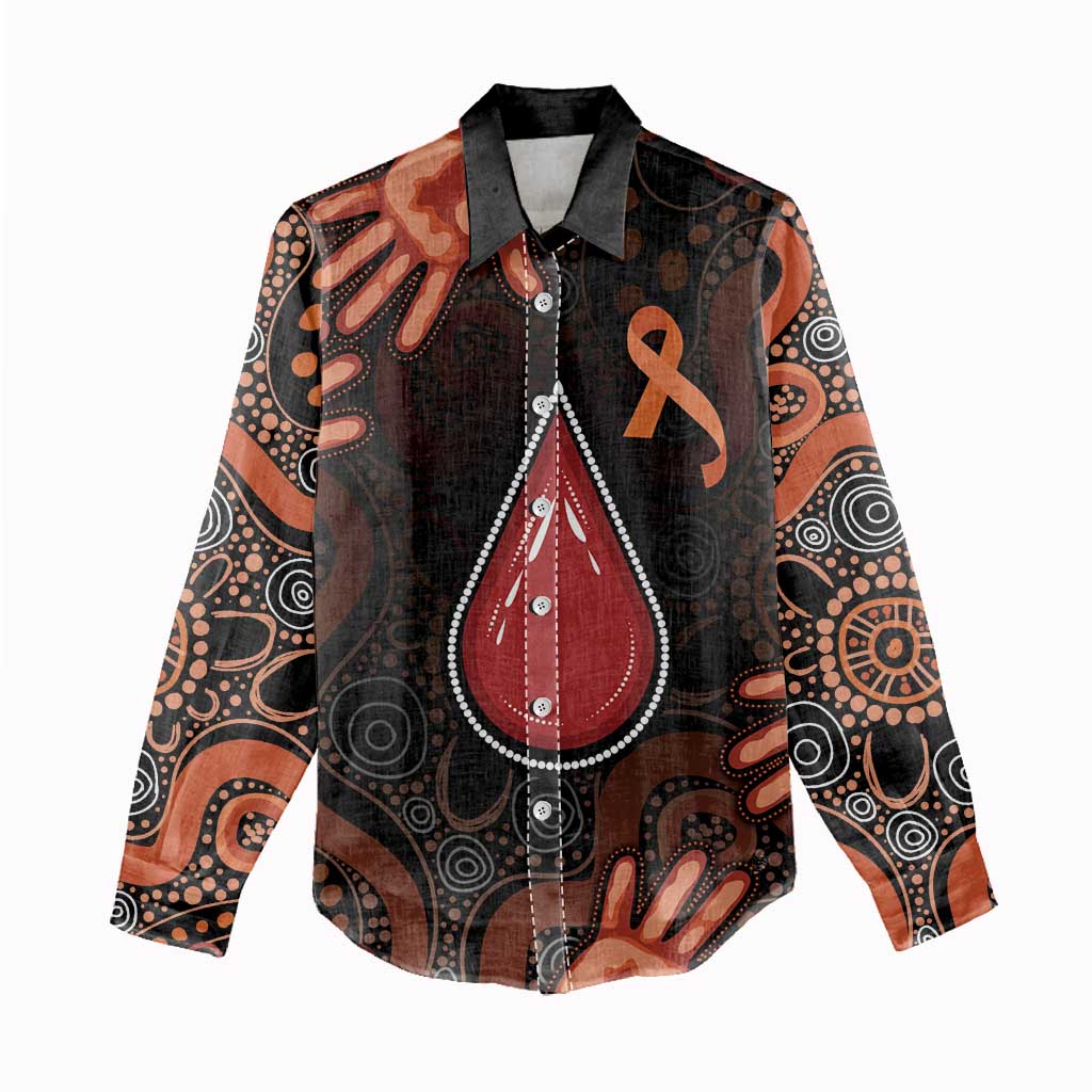 Australia Indigenous Leukemia Awareness Women Casual Shirt Aboriginal Dot Arts - Aussie Hoodie