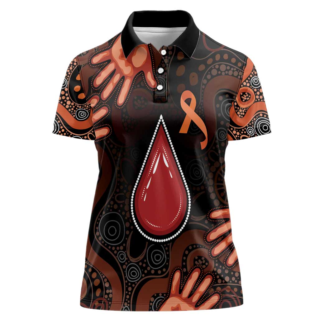 Australia Indigenous Leukemia Awareness Women Polo Shirt Aboriginal Dot Arts - Aussie Hoodie