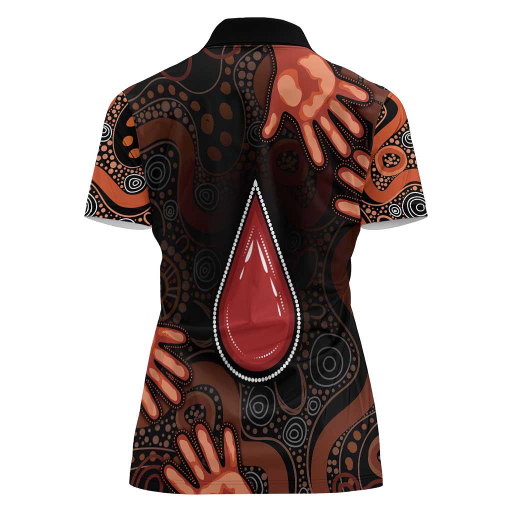 Australia Indigenous Leukemia Awareness Women Polo Shirt Aboriginal Dot Arts - Aussie Hoodie