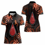 Australia Indigenous Leukemia Awareness Women Polo Shirt Aboriginal Dot Arts - Aussie Hoodie