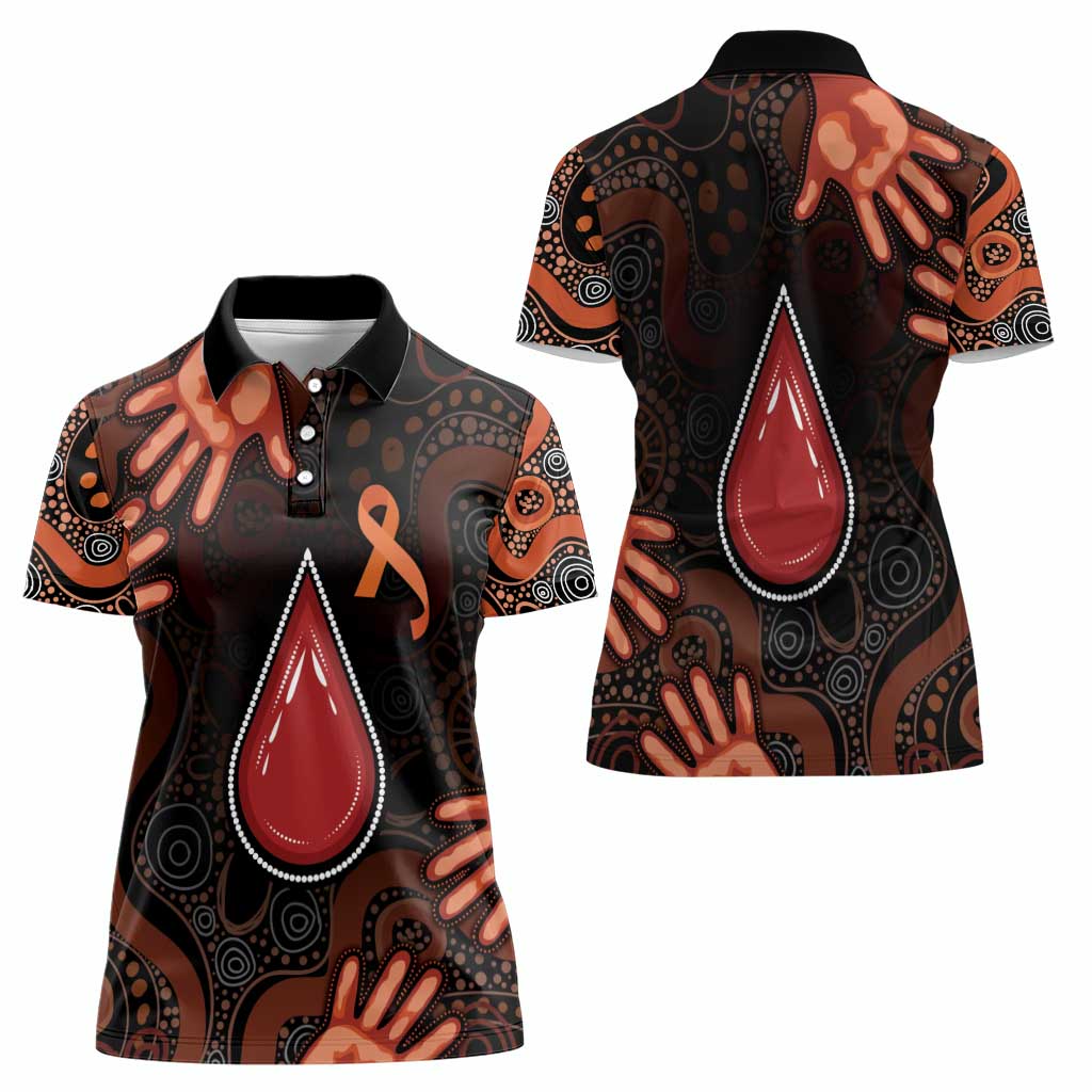 Australia Indigenous Leukemia Awareness Women Polo Shirt Aboriginal Dot Arts - Aussie Hoodie