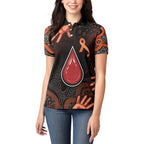 Australia Indigenous Leukemia Awareness Women Polo Shirt Aboriginal Dot Arts - Aussie Hoodie