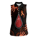 Australia Indigenous Leukemia Awareness Women Sleeveless Polo Shirt Aboriginal Dot Arts - Aussie Hoodie