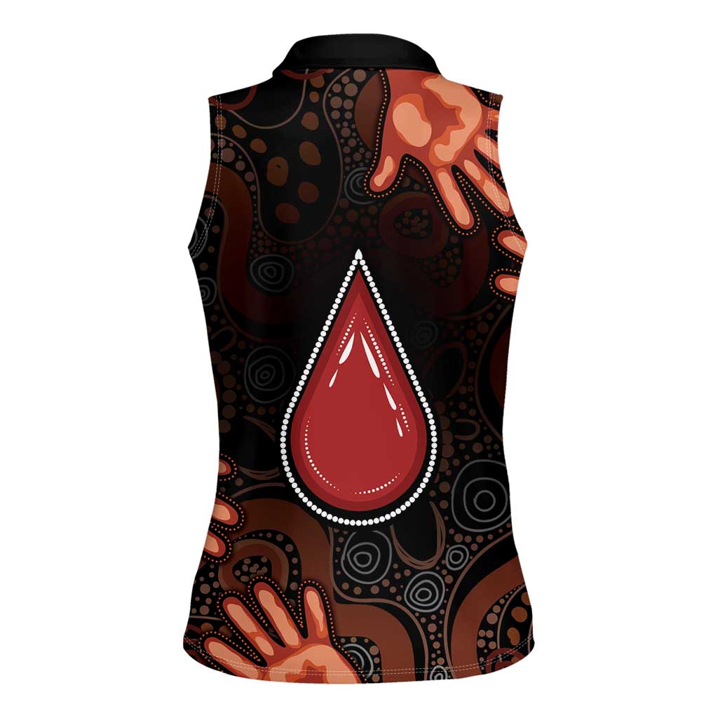 Australia Indigenous Leukemia Awareness Women Sleeveless Polo Shirt Aboriginal Dot Arts - Aussie Hoodie
