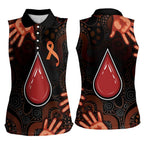 Australia Indigenous Leukemia Awareness Women Sleeveless Polo Shirt Aboriginal Dot Arts - Aussie Hoodie