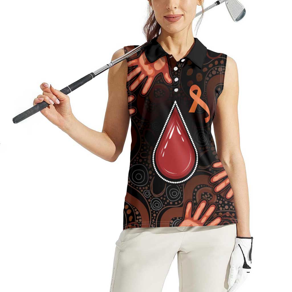 Australia Indigenous Leukemia Awareness Women Sleeveless Polo Shirt Aboriginal Dot Arts - Aussie Hoodie