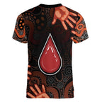Australia Indigenous Leukemia Awareness Women V-Neck T-Shirt Aboriginal Dot Arts - Aussie Hoodie