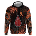 Australia Indigenous Leukemia Awareness Zip Hoodie Aboriginal Dot Arts - Aussie Hoodie
