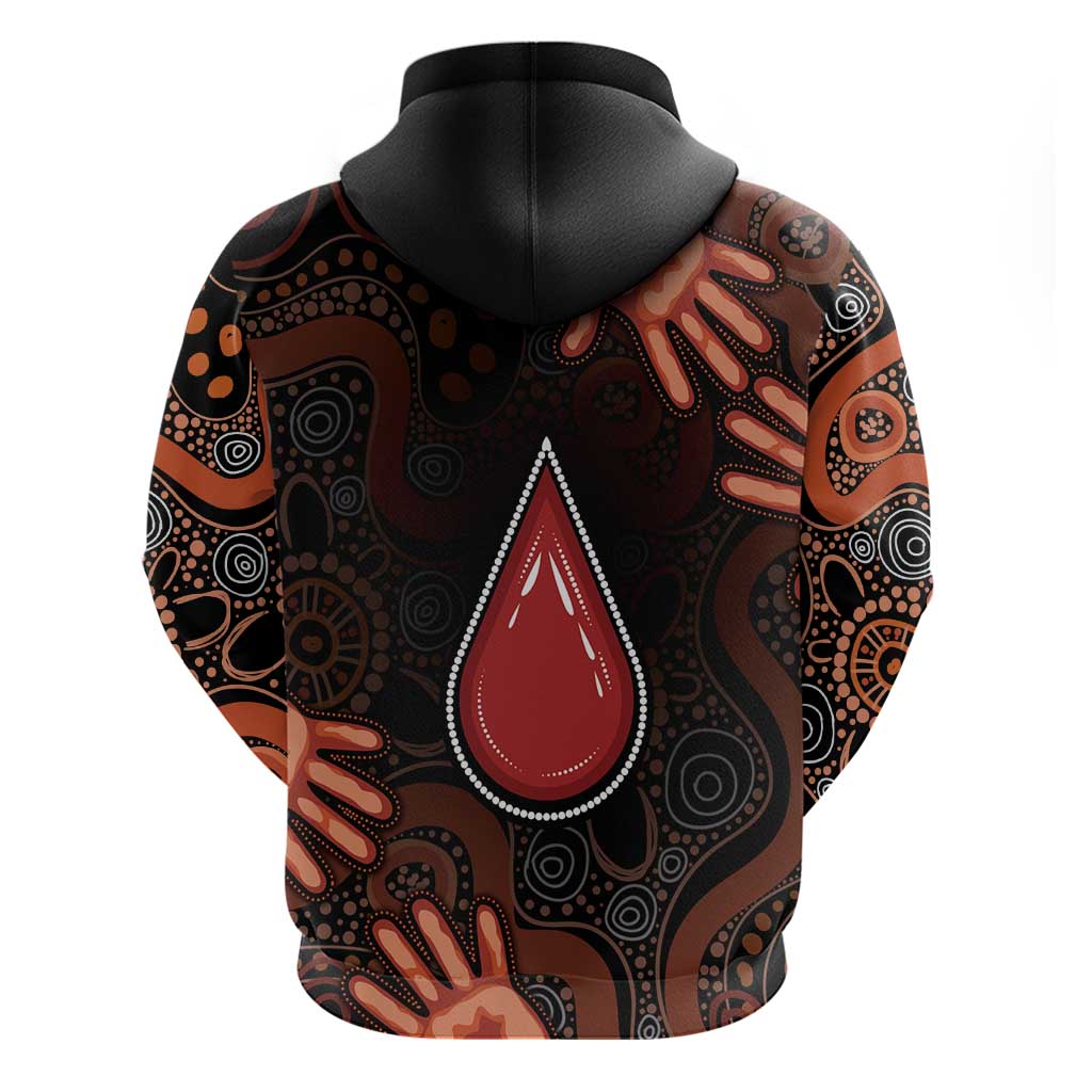 Australia Indigenous Leukemia Awareness Zip Hoodie Aboriginal Dot Arts - Aussie Hoodie