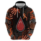 Australia Indigenous Leukemia Awareness Zip Hoodie Aboriginal Dot Arts - Aussie Hoodie