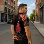 Australia Indigenous Leukemia Awareness Zipper Polo Shirt Aboriginal Dot Arts - Aussie Hoodie