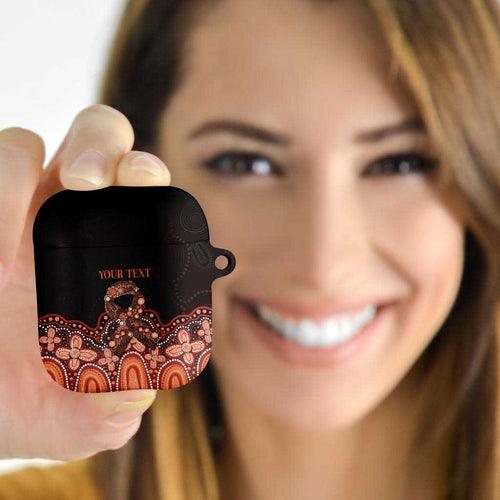 Australia Indigenous Personalized AirPods Case Fight Leukemia Orange Ribbons - Aussie Hoodie