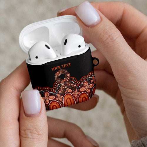 Australia Indigenous Personalized AirPods Case Fight Leukemia Orange Ribbons - Aussie Hoodie