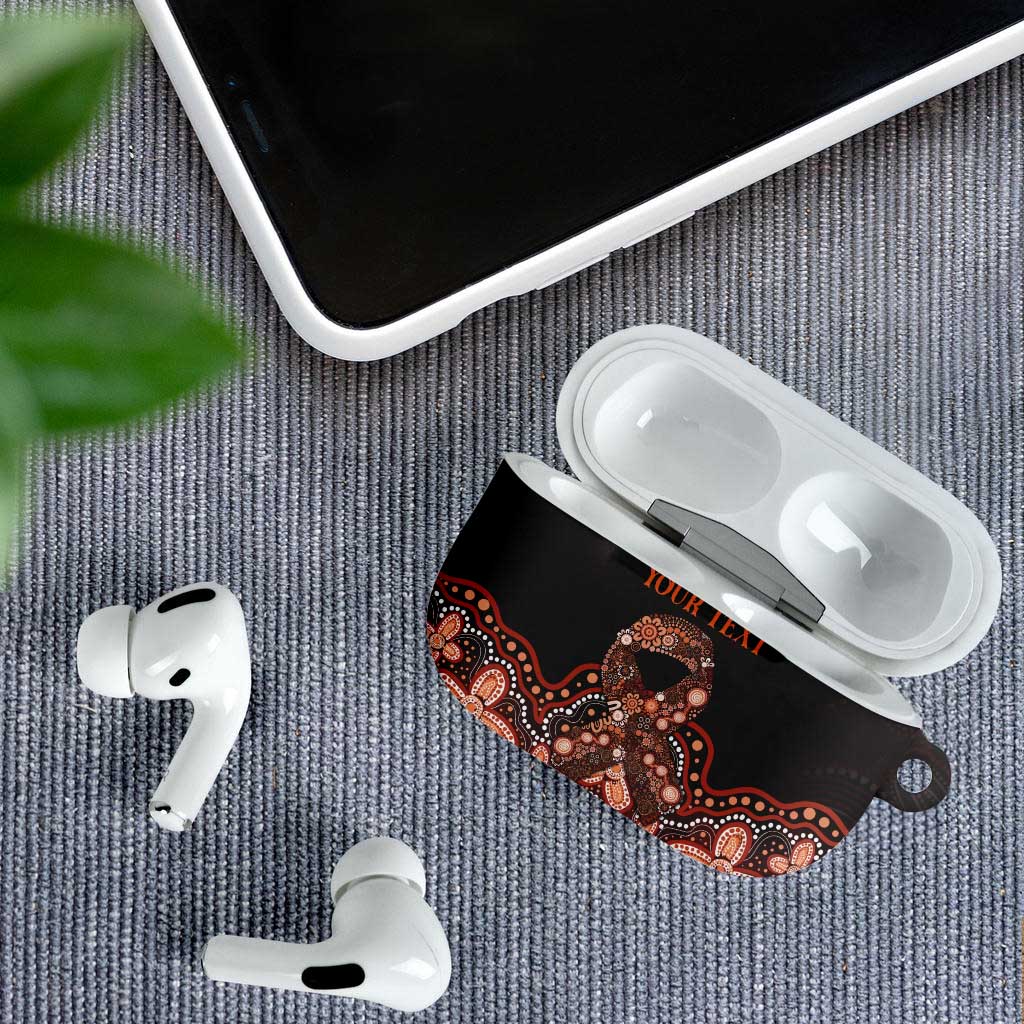Australia Indigenous Personalized AirPods Case Fight Leukemia Orange Ribbons - Aussie Hoodie