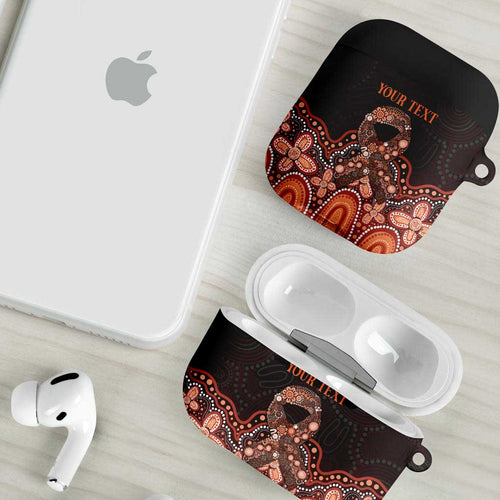Australia Indigenous Personalized AirPods Case Fight Leukemia Orange Ribbons - Aussie Hoodie