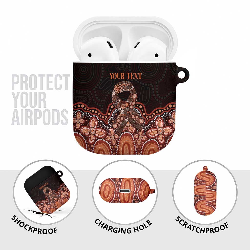 Australia Indigenous Personalized AirPods Case Fight Leukemia Orange Ribbons - Aussie Hoodie
