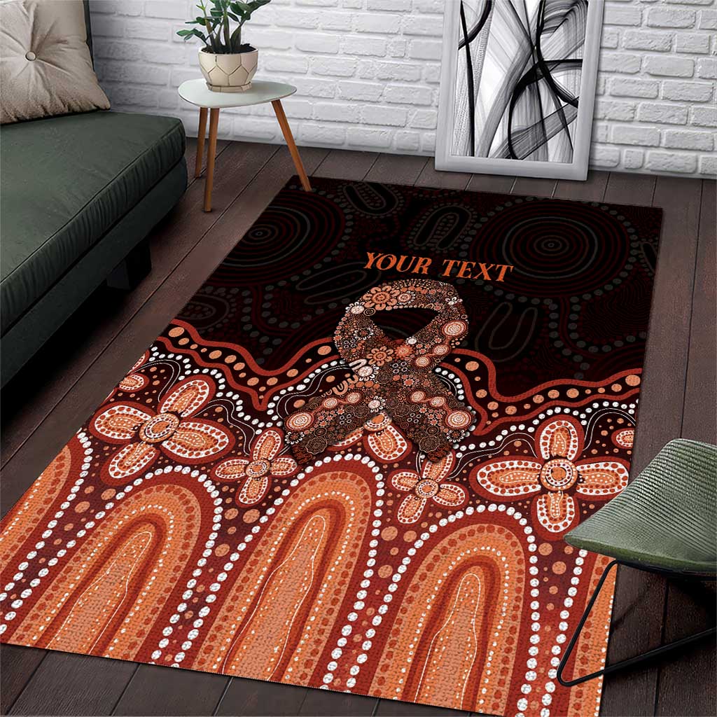 Australia Indigenous Personalized Area Rug Fight Leukemia Orange Ribbons - Aussie Hoodie