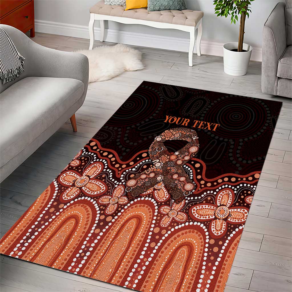 Australia Indigenous Personalized Area Rug Fight Leukemia Orange Ribbons - Aussie Hoodie