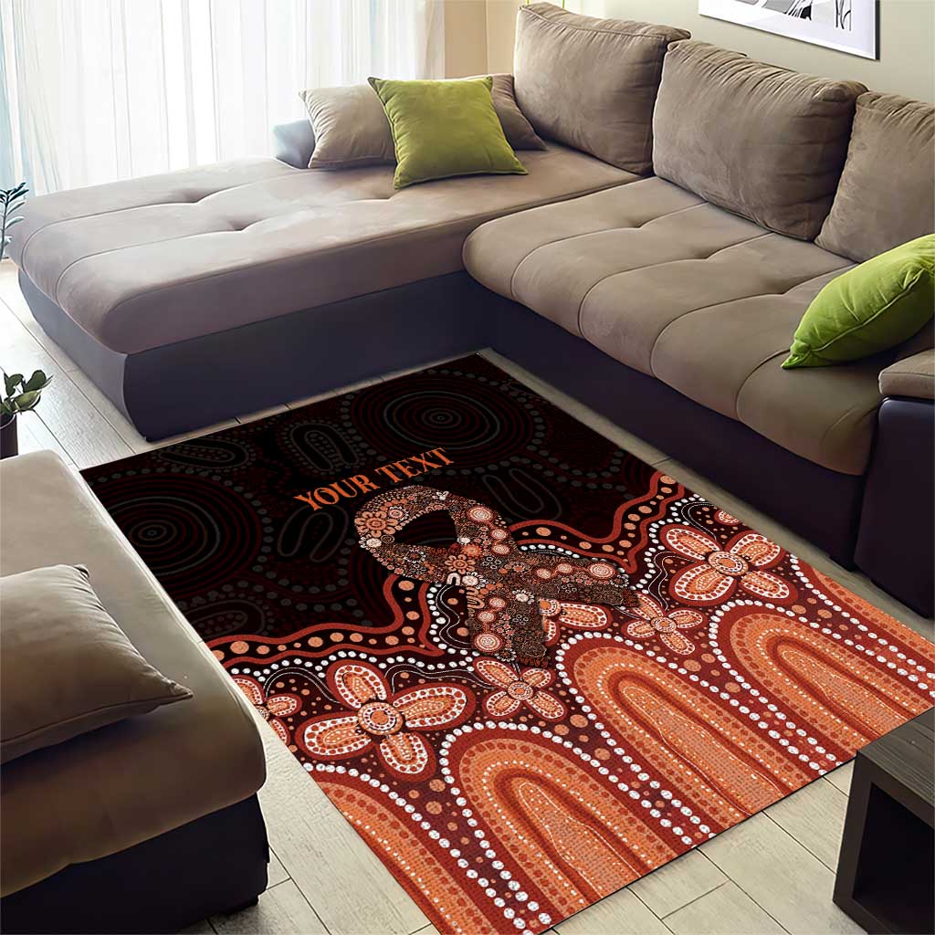 Australia Indigenous Personalized Area Rug Fight Leukemia Orange Ribbons - Aussie Hoodie