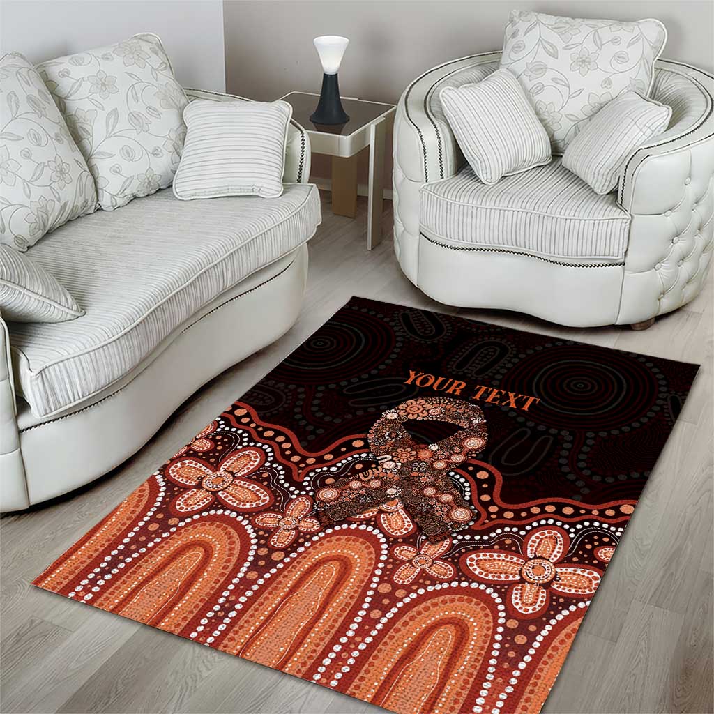 Australia Indigenous Personalized Area Rug Fight Leukemia Orange Ribbons - Aussie Hoodie