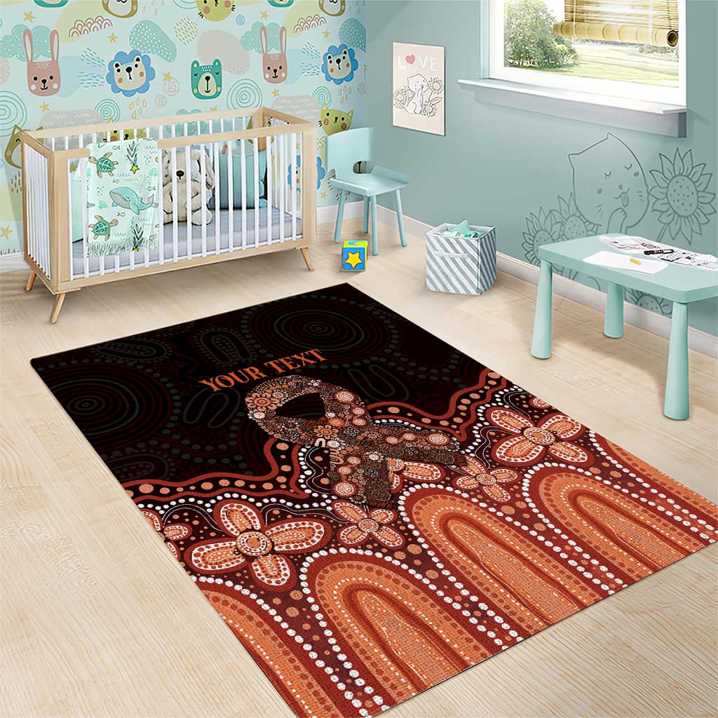 Australia Indigenous Personalized Area Rug Fight Leukemia Orange Ribbons - Aussie Hoodie