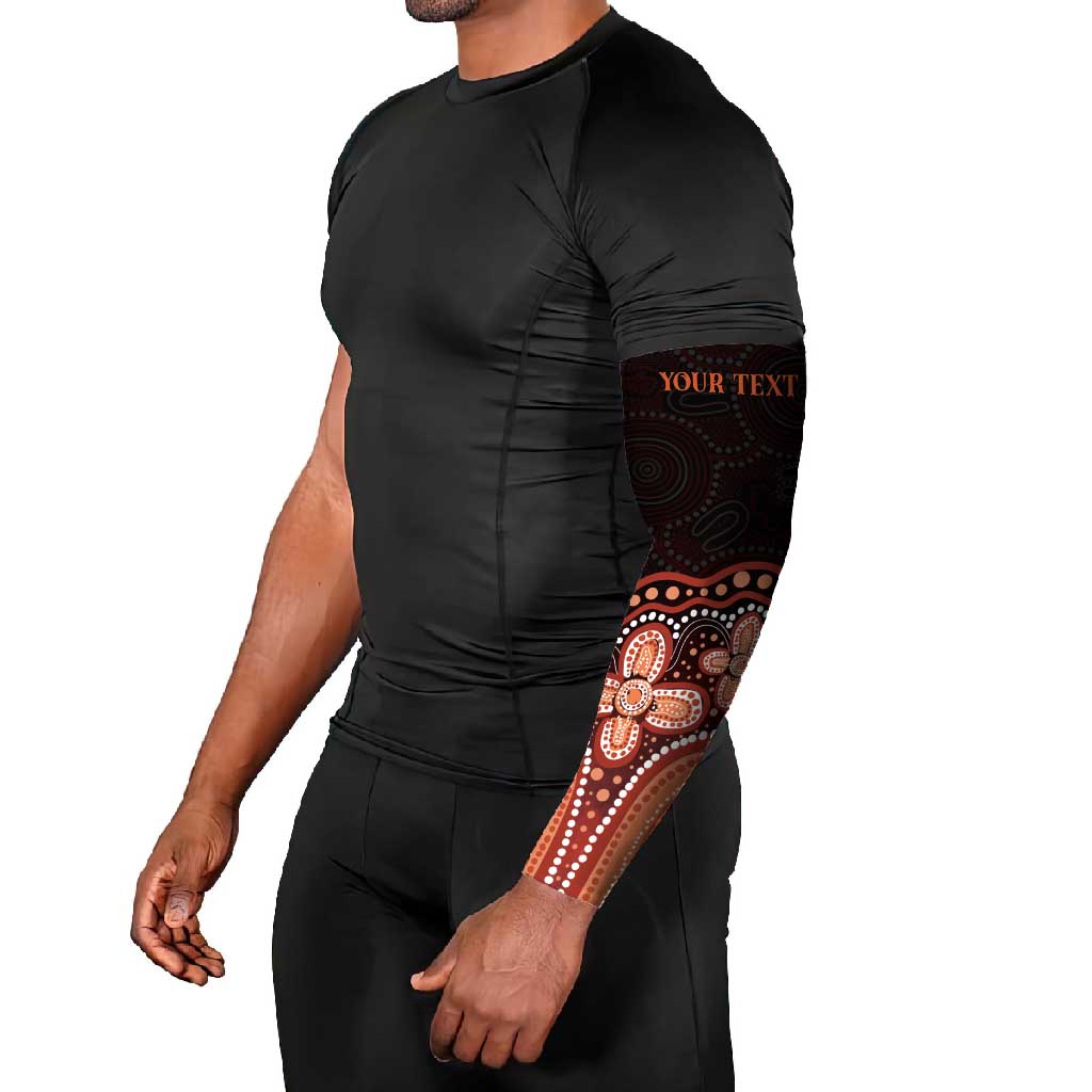 Australia Indigenous Personalized Arm Sleeves Fight Leukemia Orange Ribbons - Aussie Hoodie