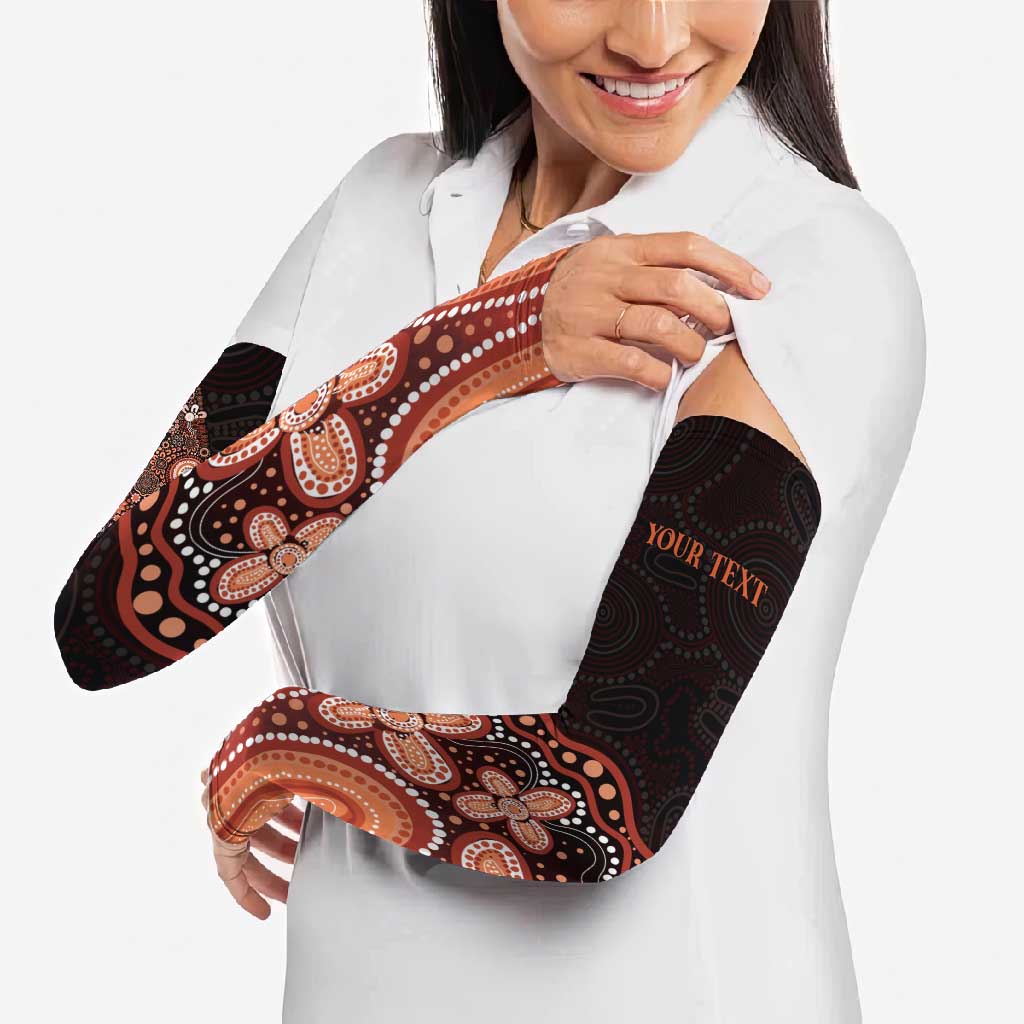 Australia Indigenous Personalized Arm Sleeves Fight Leukemia Orange Ribbons - Aussie Hoodie
