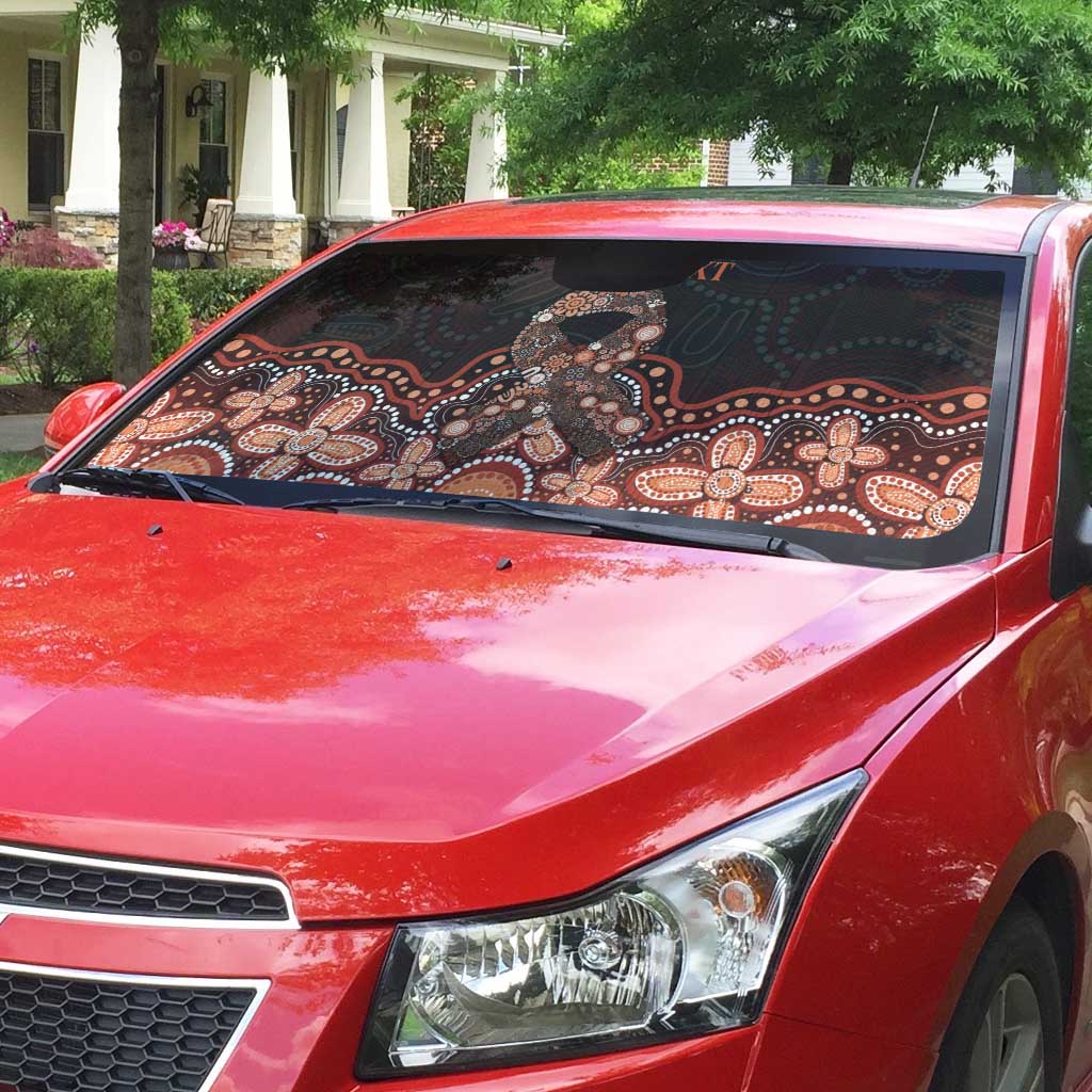 Australia Indigenous Personalized Auto Sun Shade Fight Leukemia Orange Ribbons - Aussie Hoodie