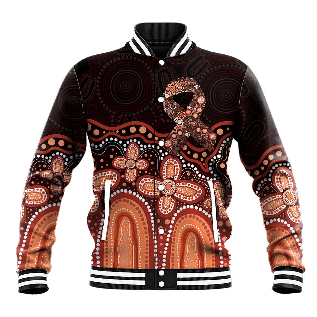 Australia Indigenous Personalized Baseball Jacket Fight Leukemia Orange Ribbons - Aussie Hoodie