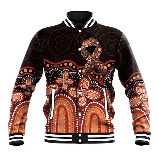 Australia Indigenous Personalized Baseball Jacket Fight Leukemia Orange Ribbons - Aussie Hoodie