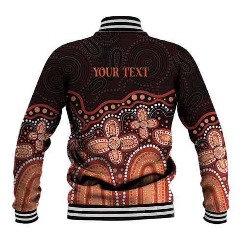Australia Indigenous Personalized Baseball Jacket Fight Leukemia Orange Ribbons - Aussie Hoodie