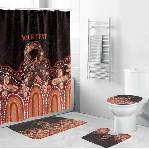 Australia Indigenous Personalized Bathroom Set Fight Leukemia Orange Ribbons - Aussie Hoodie