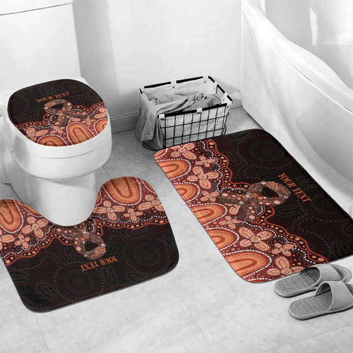 Australia Indigenous Personalized Bathroom Set Fight Leukemia Orange Ribbons - Aussie Hoodie