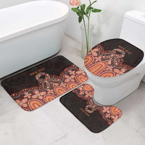 Australia Indigenous Personalized Bathroom Set Fight Leukemia Orange Ribbons - Aussie Hoodie