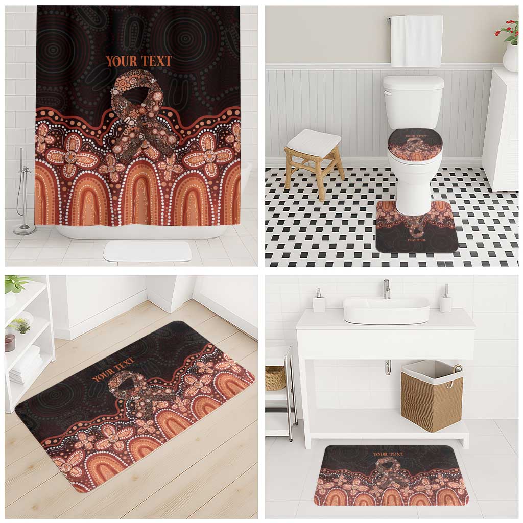 Australia Indigenous Personalized Bathroom Set Fight Leukemia Orange Ribbons - Aussie Hoodie
