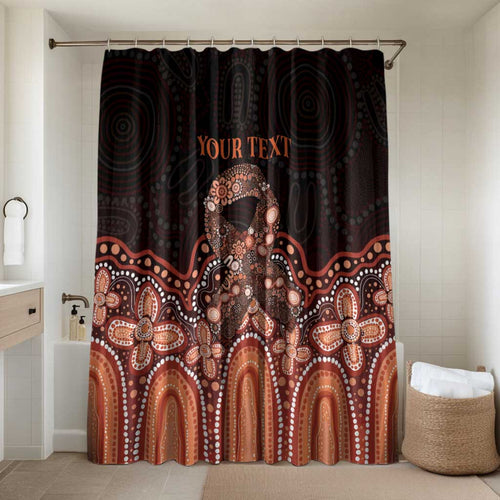 Australia Indigenous Personalized Bathroom Set Fight Leukemia Orange Ribbons - Aussie Hoodie