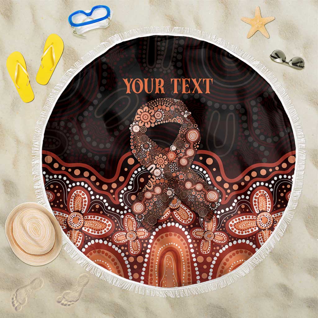 Australia Indigenous Personalized Beach Blanket Fight Leukemia Orange Ribbons - Aussie Hoodie