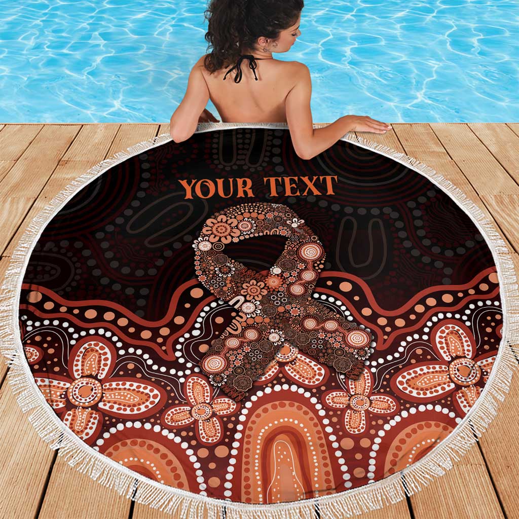 Australia Indigenous Personalized Beach Blanket Fight Leukemia Orange Ribbons - Aussie Hoodie