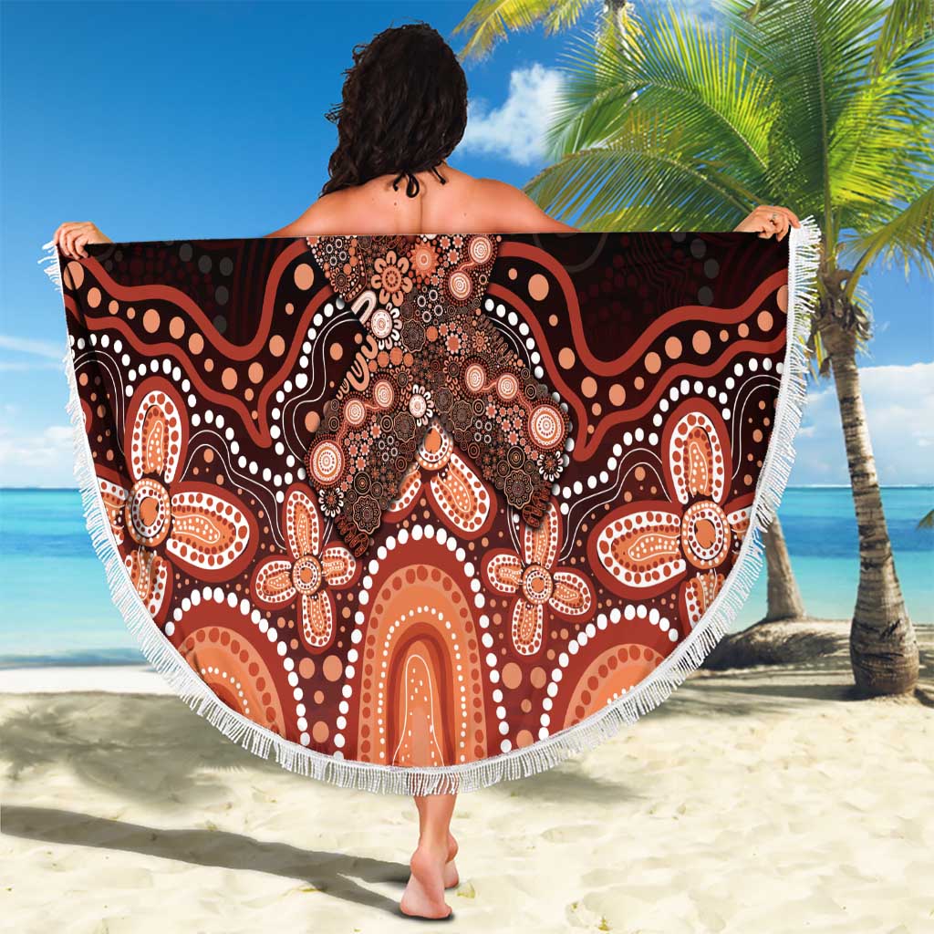 Australia Indigenous Personalized Beach Blanket Fight Leukemia Orange Ribbons - Aussie Hoodie