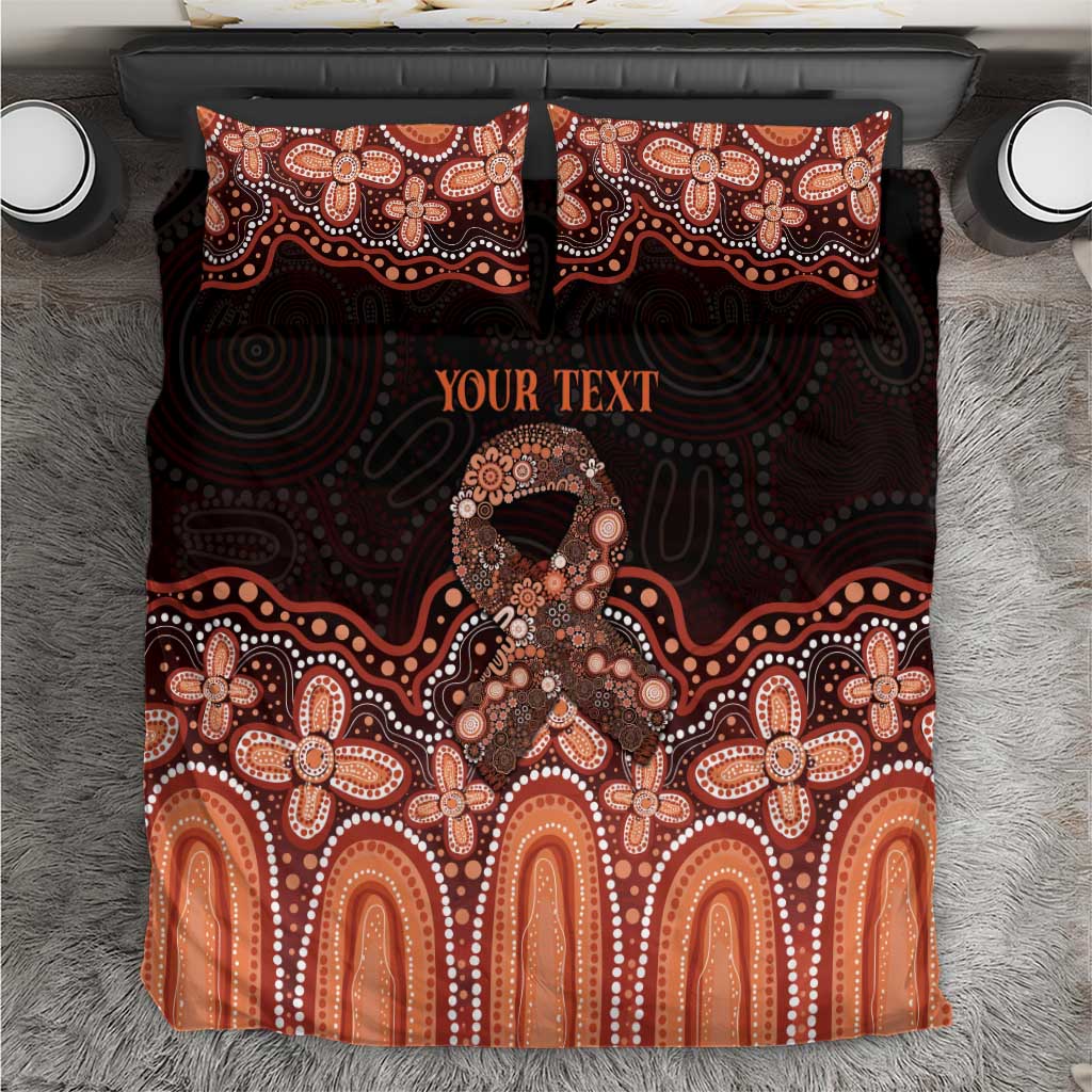 Australia Indigenous Personalized Bedding Set Fight Leukemia Orange Ribbons - Aussie Hoodie